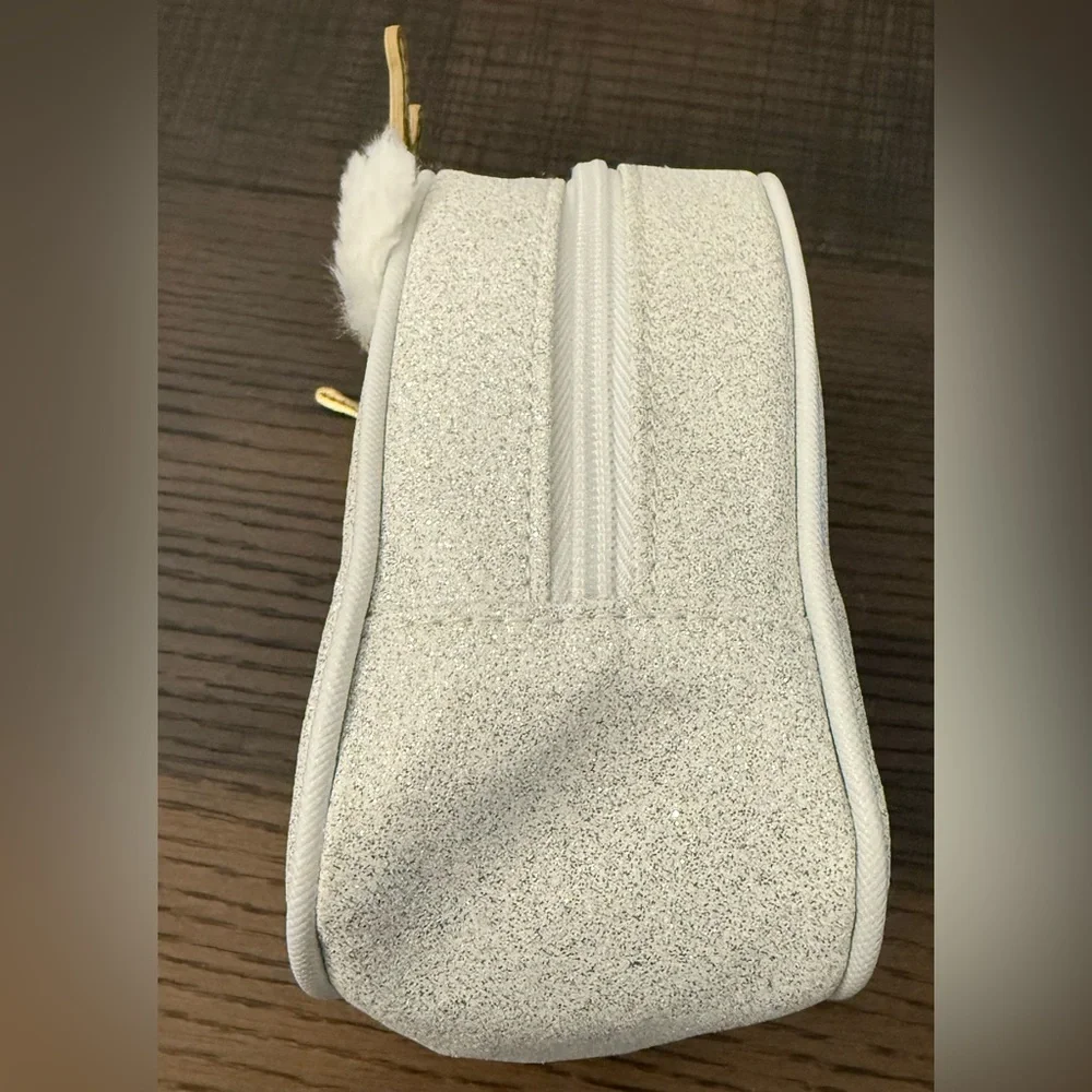 Bath and Body Works Glitter Polar Bear with Crown Cosmetic Makeup Bag